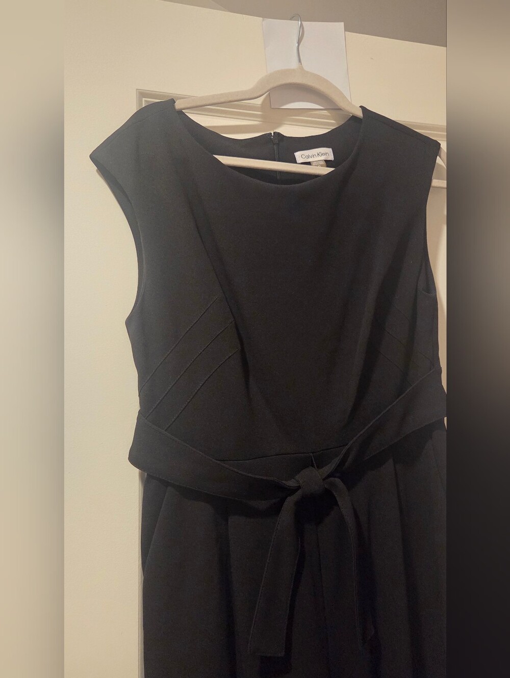 👠 CK Wide-Leg Jumpsuit with Tie Belt & Pockets - Worn Once/EUC! - Picture 4 of 11
